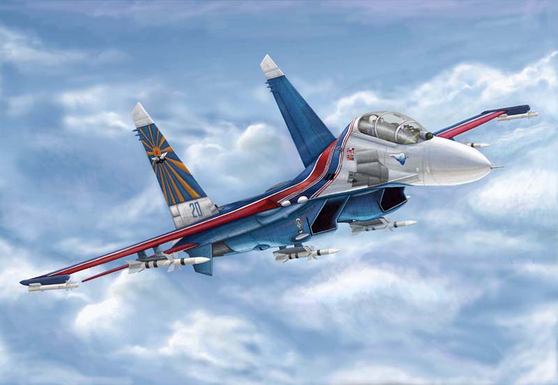 Russian SU-27UB Flanker C - 1/144 Scale - Trumpeter - TRU03916