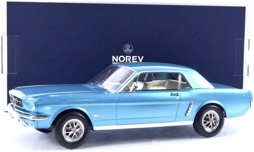 FORD MUSTANG COUPE TURQUOISE METALLIC 1965 CLOSE BODY S 1/18 Scale NOREV MTDNOR182800
