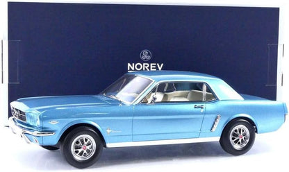 FORD MUSTANG COUPE TURQUOISE METALLIC 1965 CLOSE BODY S 1/18 Scale NOREV MTDNOR182800