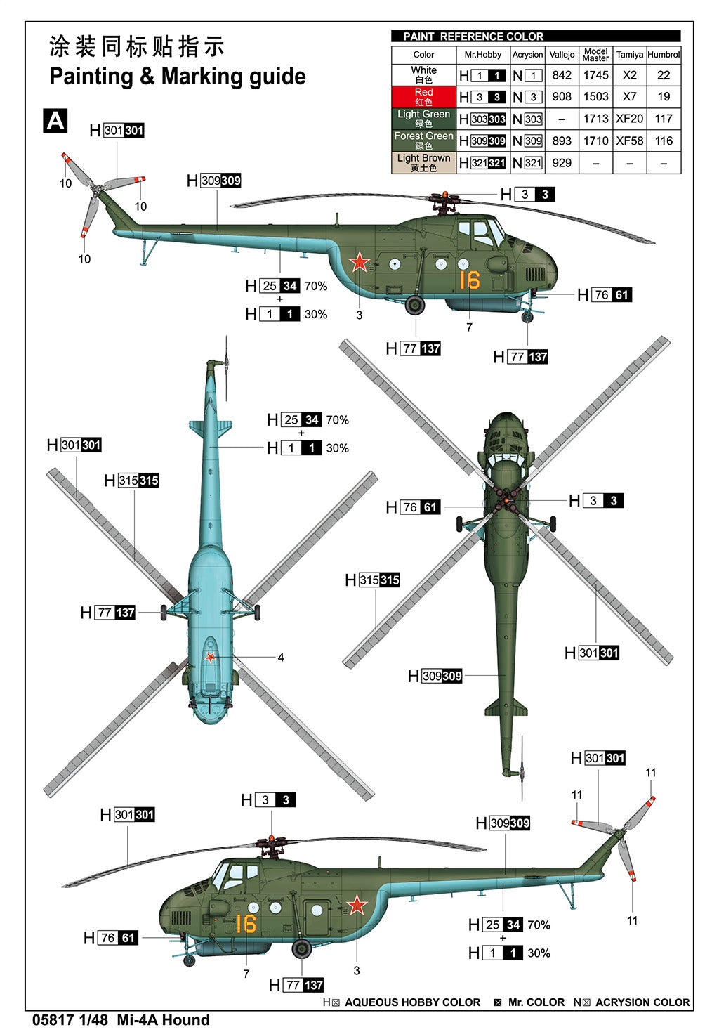 MI-4A Hind - 1/48 Scale - Trumpeter - TRU05817