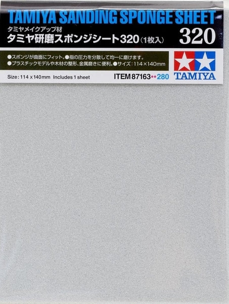 Sanding Sponge Sheet 320 - Tamiya - TAM87163