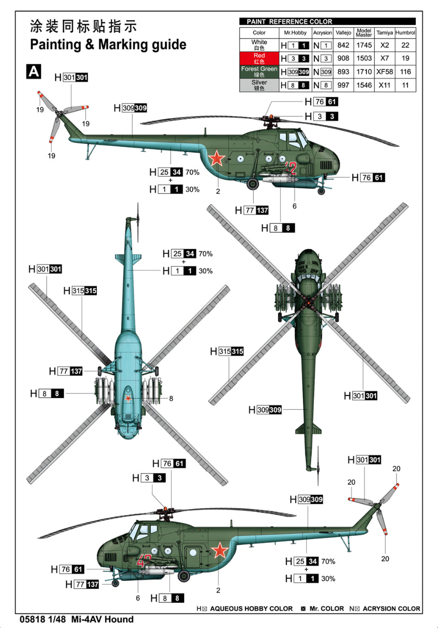 MI-4AV Hind - 1/48 Scale - Trumpeter - TRU05818