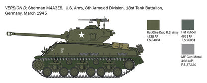 Sherman M4A3E8 Fury - 1/56 Scale - Italeri - IT25772