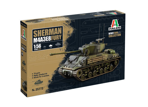 Sherman M4A3E8 Fury - 1/56 Scale - Italeri - IT25772