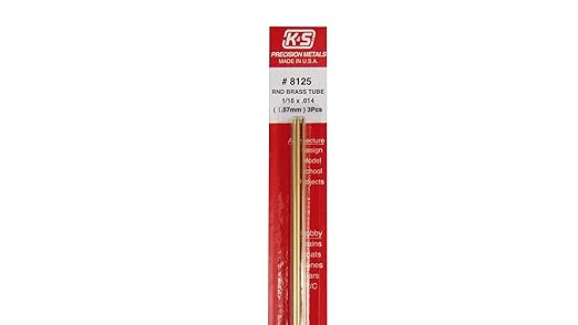 1/16" Brass Round Tube 12" .014" Wall 3 pcs - K&S - K&S8125