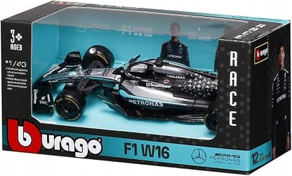Mercedes-AMG F1 W16 2025 (w/Helmet HC) #63 - 1/43 Scale - Bburago - BUR18-38238-63