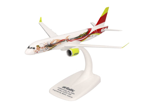 Airbus A220-300 airBaltic Desktop Display Model - 1/200 Scale Herpa 614559