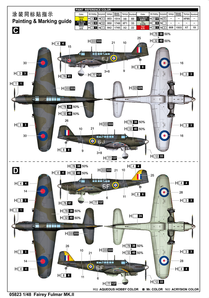 Fairey Fulmar Mk.II. - 1/48 Scale - Trumpeter - TRU05823