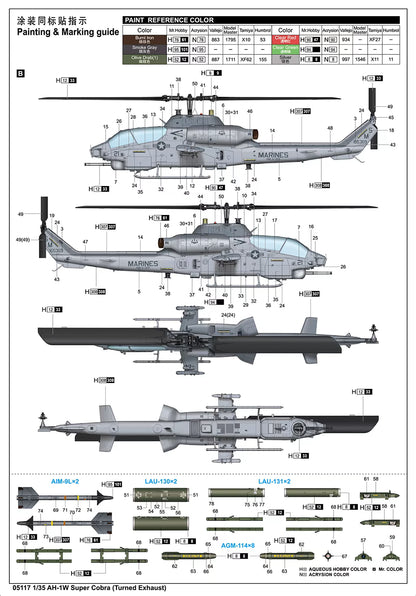 AH_1W Super Cobra (Turned Exhaust) - 1/35 Scale - Trumpeter - TRU05117