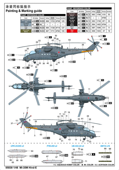 MI-35M Hind-E - 1/48 Scale - Trumpeter - TRU05830