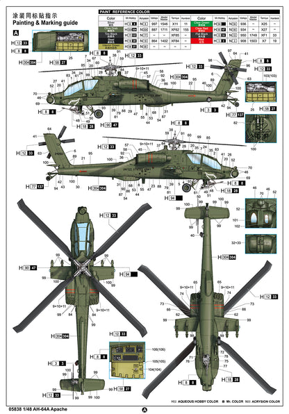 AH-64A Apache - 1/48 Scale - Trumpeter - TRU05838