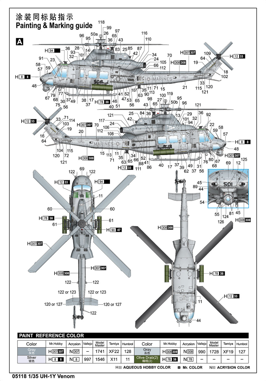 UH-1Y Venom - 1/35 Scale - Trumpeter - TRU05118