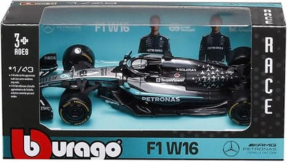Mercedes-AMG F1 W16 2025 (w/Helmet HC) #63 - 1/43 Scale - Bburago - BUR18-38238-63