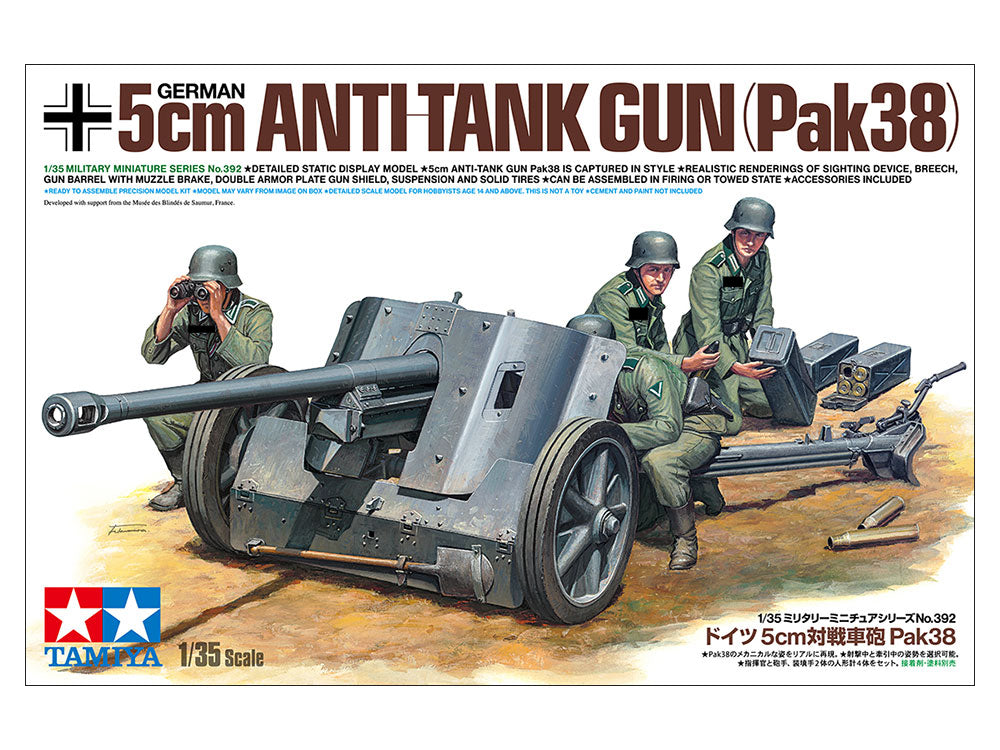 German Anti-Tank Gun Pak38 - !/35 Scale - Tamiya - TAM35392