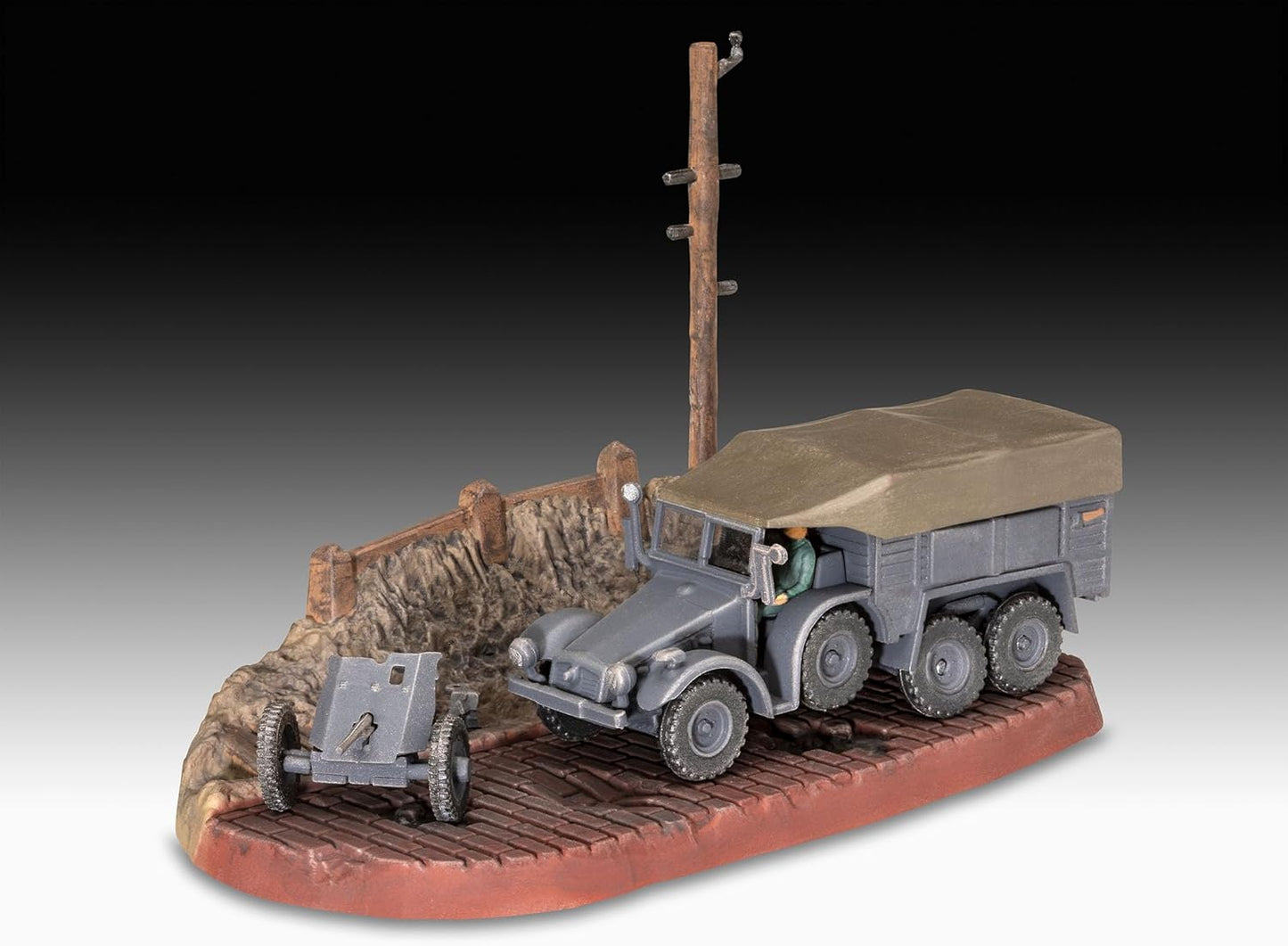 Starter Kit Krupp Protze KFZ 69 w/3,7cm Pak - 1/76 Scale - Revell - REV73344