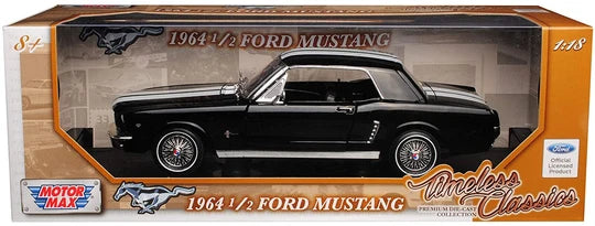 Ford Mustang (Hardtop) Blk 1964 1/2 - 1/18 Scale - MotorMax - MOT73164TC BLACK