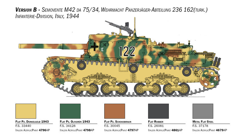 Semovente M42 da 75/34 w/PE Parts - 1/35 Scale - Italeri - IT6759