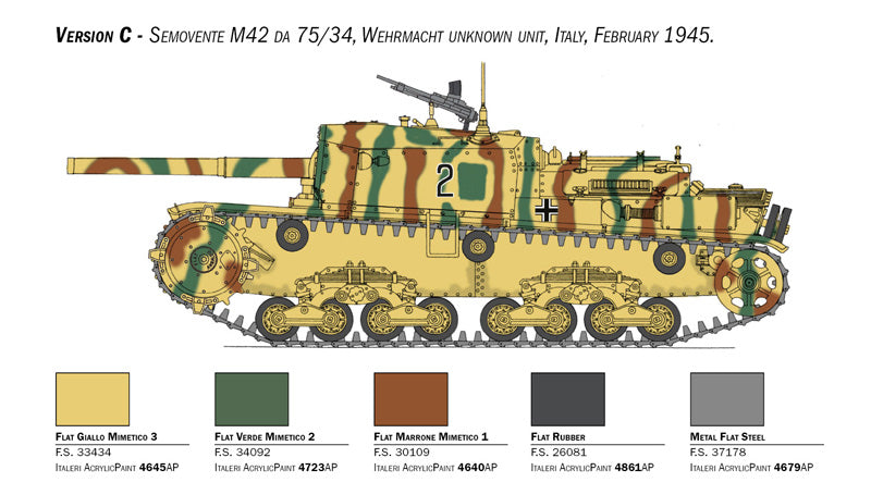 Semovente M42 da 75/34 w/PE Parts - 1/35 Scale - Italeri - IT6759