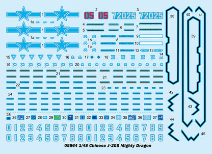 Chinese J-20S Mighty Dragon - 1/48 Scale - Trumpeter - TRU05864