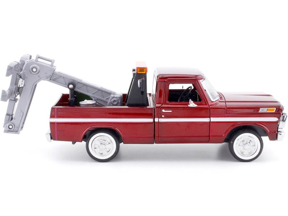 Ford f-150 Tow Truck Burgandy - 1/24 Scale - MotorMax - MOT75345 BURGANDY