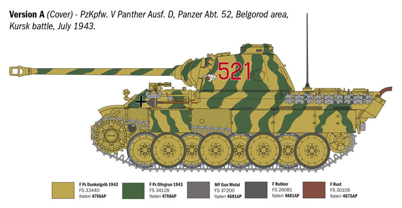 Pz. Kpfw. V Panther Ausf. D - 1/35 Scale - Italeri - IT90290