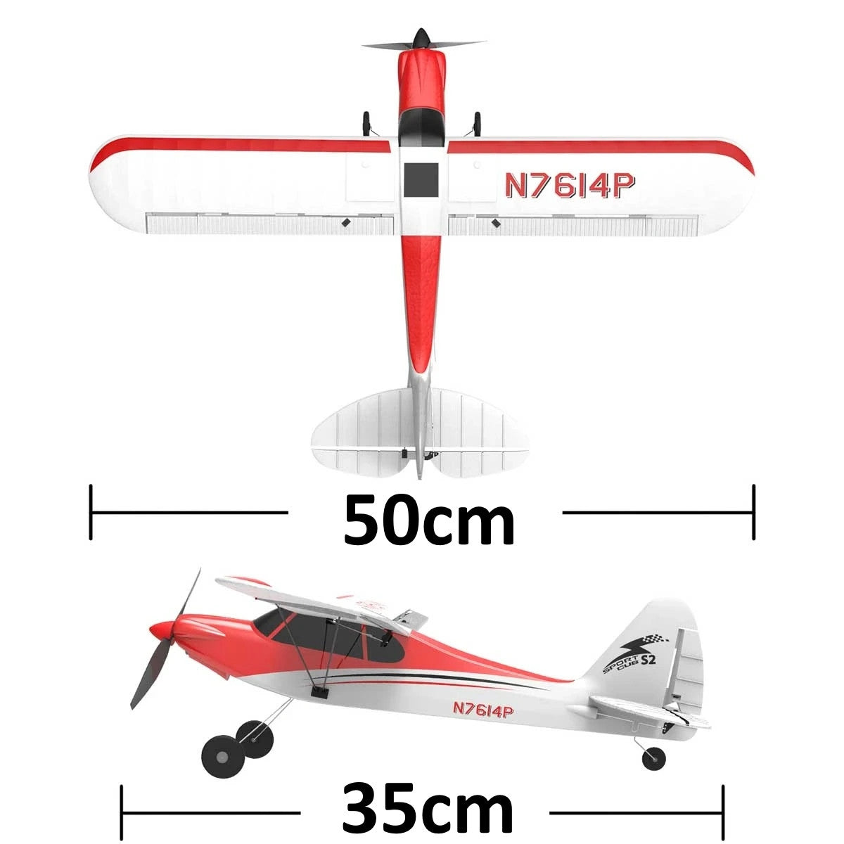 VOLANTEXRC R/C Supercub 500 Brushed 4ch Plane w/Bat & USB Charger - Ex761-4