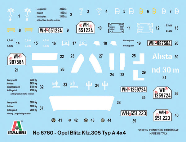 Kfz. 305 Opel Blitz Type A 4x4 - 1/35 Scale - Italeri - IT6760