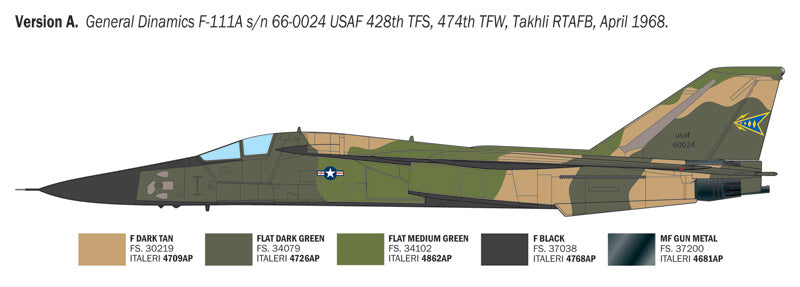 F-111A Aardvark - 1/72 Scale - Italeri - IT91232
