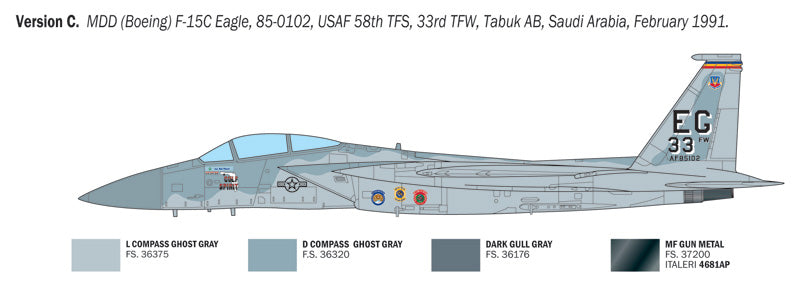 MD F-15C Eagle 1/48 Scale - Italeri - IT92763