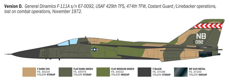 F-111A Aardvark - 1/72 Scale - Italeri - IT91232