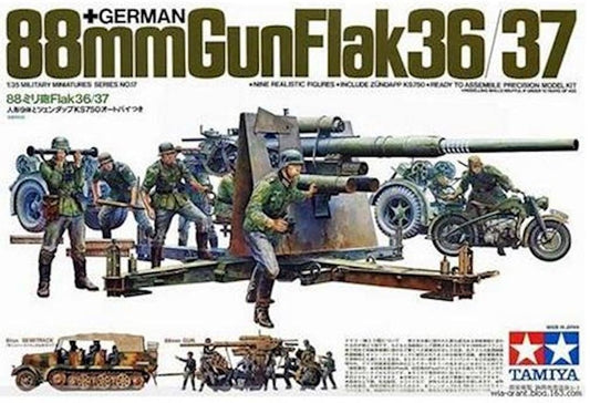 German 88mm Gun Flak 36/37 1/35 Scale Tamiya 35017