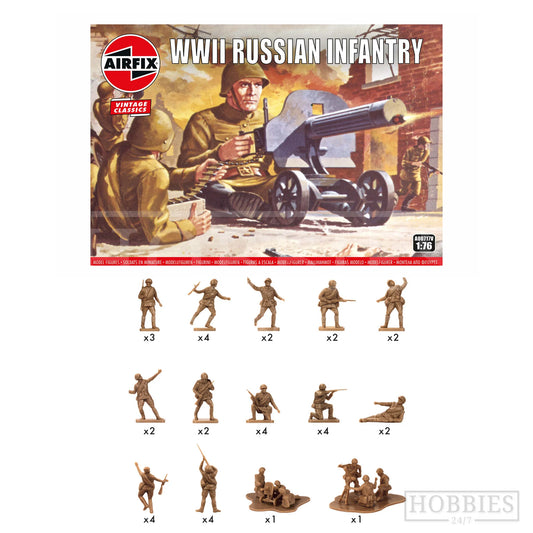 WWII Russian Infantry 1/76 Scale Airfix A00717V