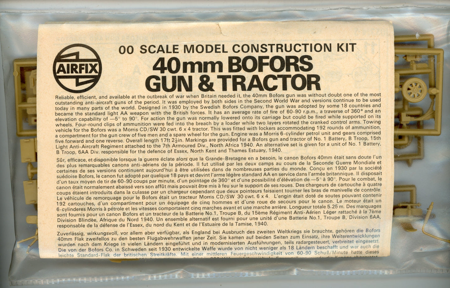 40mm Bofors Gun & Tractor - 00 Scale Airfix 02314-2