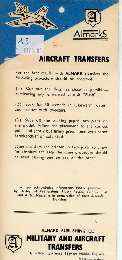 S.E.A.C. Roundals for Fighters and Medium Aircraft - 1/72 Scale Almarks A3
