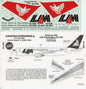 LAM Mozambique Boeing 767-200 Decal Set - 1/144 Scale Liveries Unlimeted A4-098