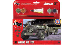 Willys MB Jeep Small Starter Set - 1/72 Scale Airfix A55117