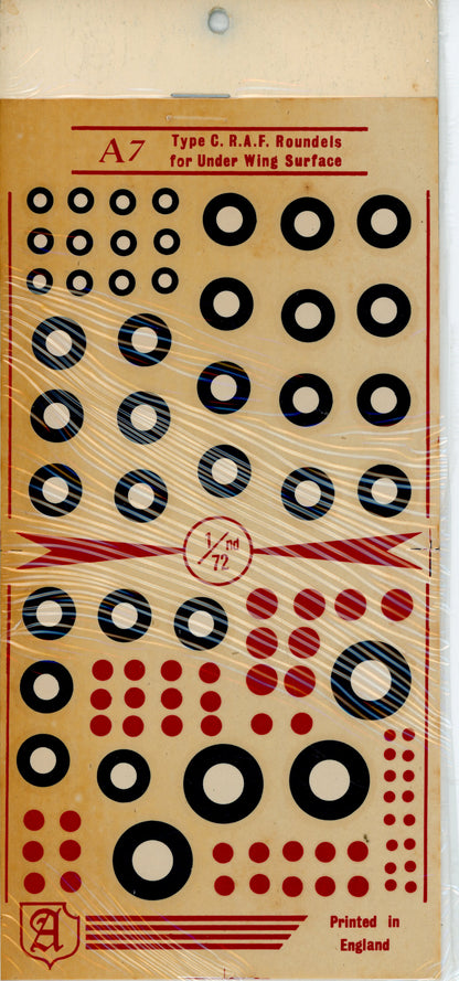 Type C. RAF Roundals for Under Wing Surface - 1/72 Scale Almarks A7