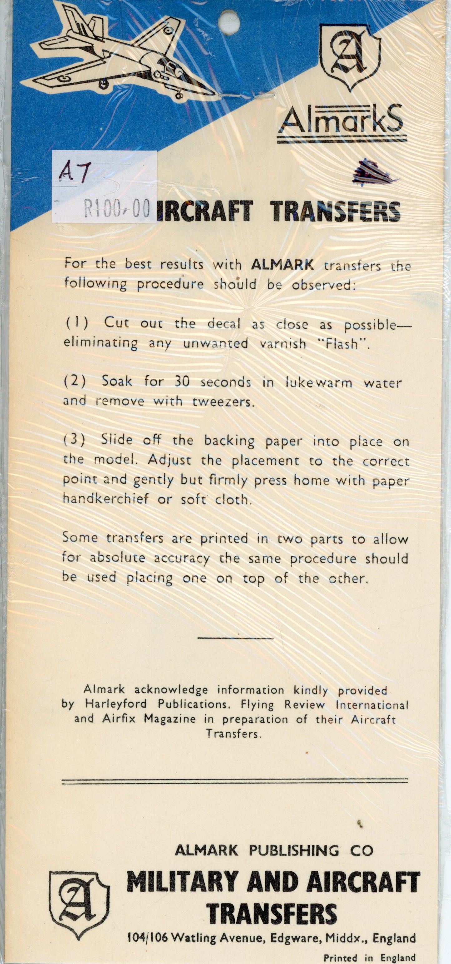 Type C. RAF Roundals for Under Wing Surface - 1/72 Scale Almarks A7