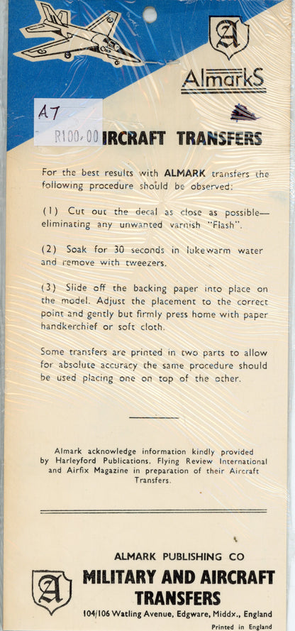 Type C. RAF Roundals for Under Wing Surface - 1/72 Scale Almarks A7