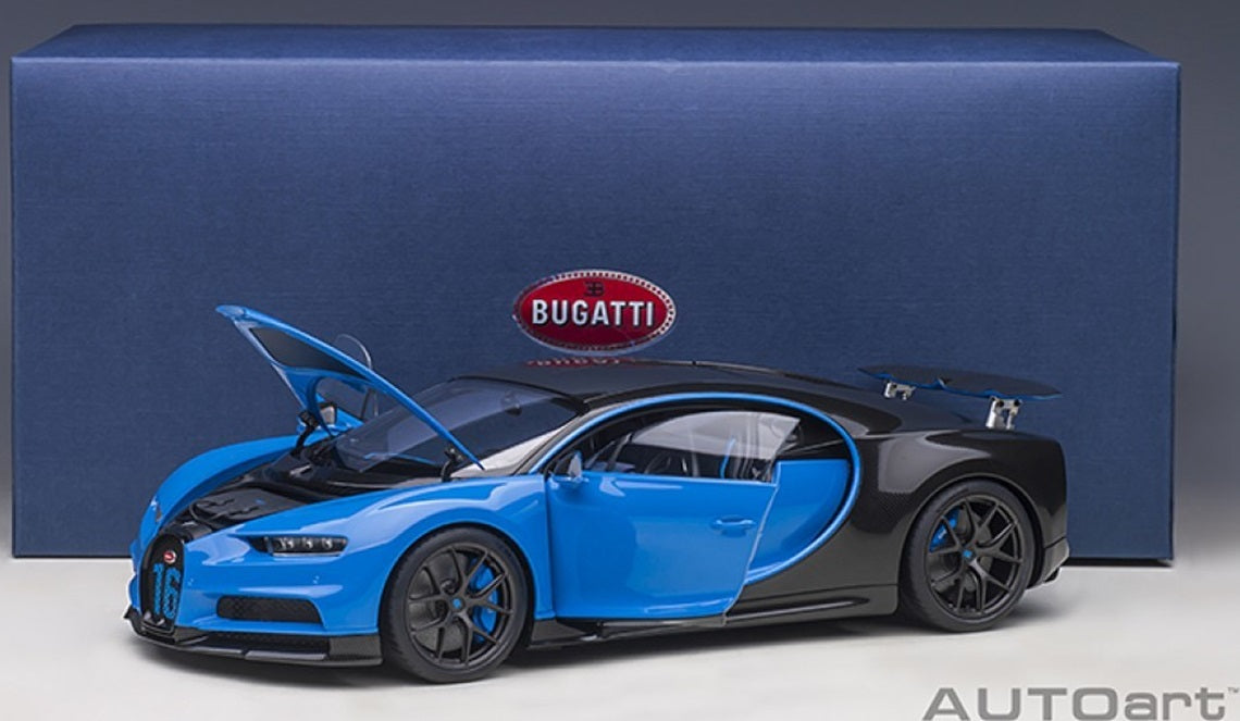 Bugatti Chiron Sport French Racing Blue/Carbon  '19 1/18 Scale Auto Art AA70997