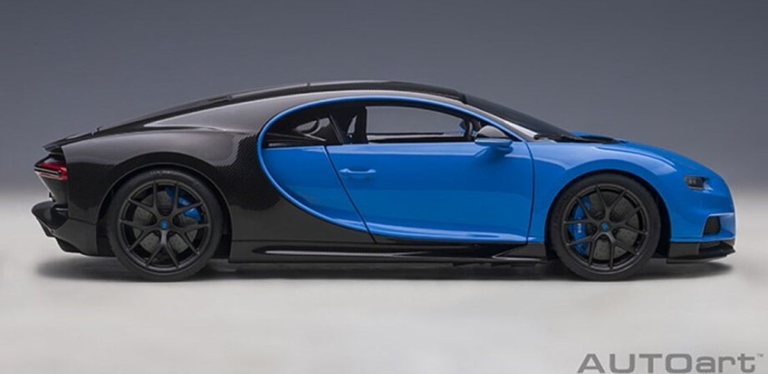 Bugatti Chiron Sport French Racing Blue/Carbon  '19 1/18 Scale Auto Art AA70997