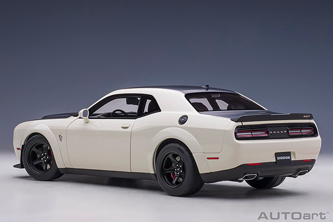 Dodge Challenger Demon SRT Knuckle White/ Blk Graphic Pkg 1/18 Scale Auto Art AA71746