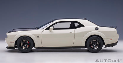 Dodge Challenger Demon SRT Knuckle White/ Blk Graphic Pkg 1/18 Scale Auto Art AA71746
