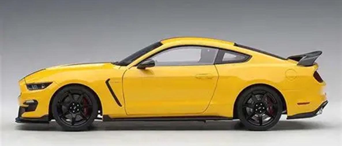 Ford Shelby Gt-350R Triple Yellow Black Stripes  1/18 Scale Auto Art AA72932