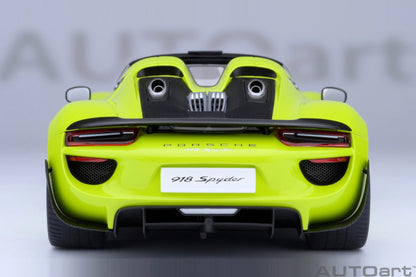 Porsche 918 Spyder Weissach Package Acid Green - 1/18 Scale - Auto Art - AA77921