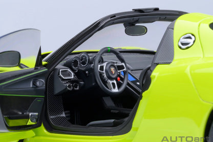 Porsche 918 Spyder Weissach Package Acid Green - 1/18 Scale - Auto Art - AA77921
