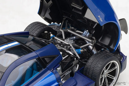 Pagani Huayra BC Carbon Fibre Blu Francia - 1/18 Scale - Auto Art - AA78277