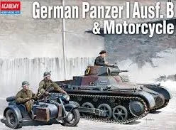 Panzer I Ausf.B and Motorcycle 1/35 Scale Academy 13556