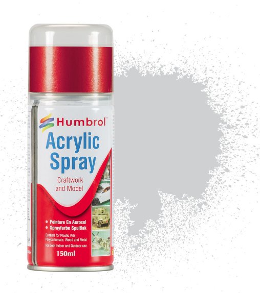 Silver Acrylic Spray Can 150ml - Humbrol AD6011