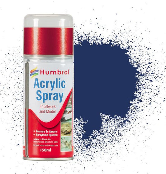 Midnight Blue Gloss Acrylic Spray Can 150ml - Humbrol AD6015